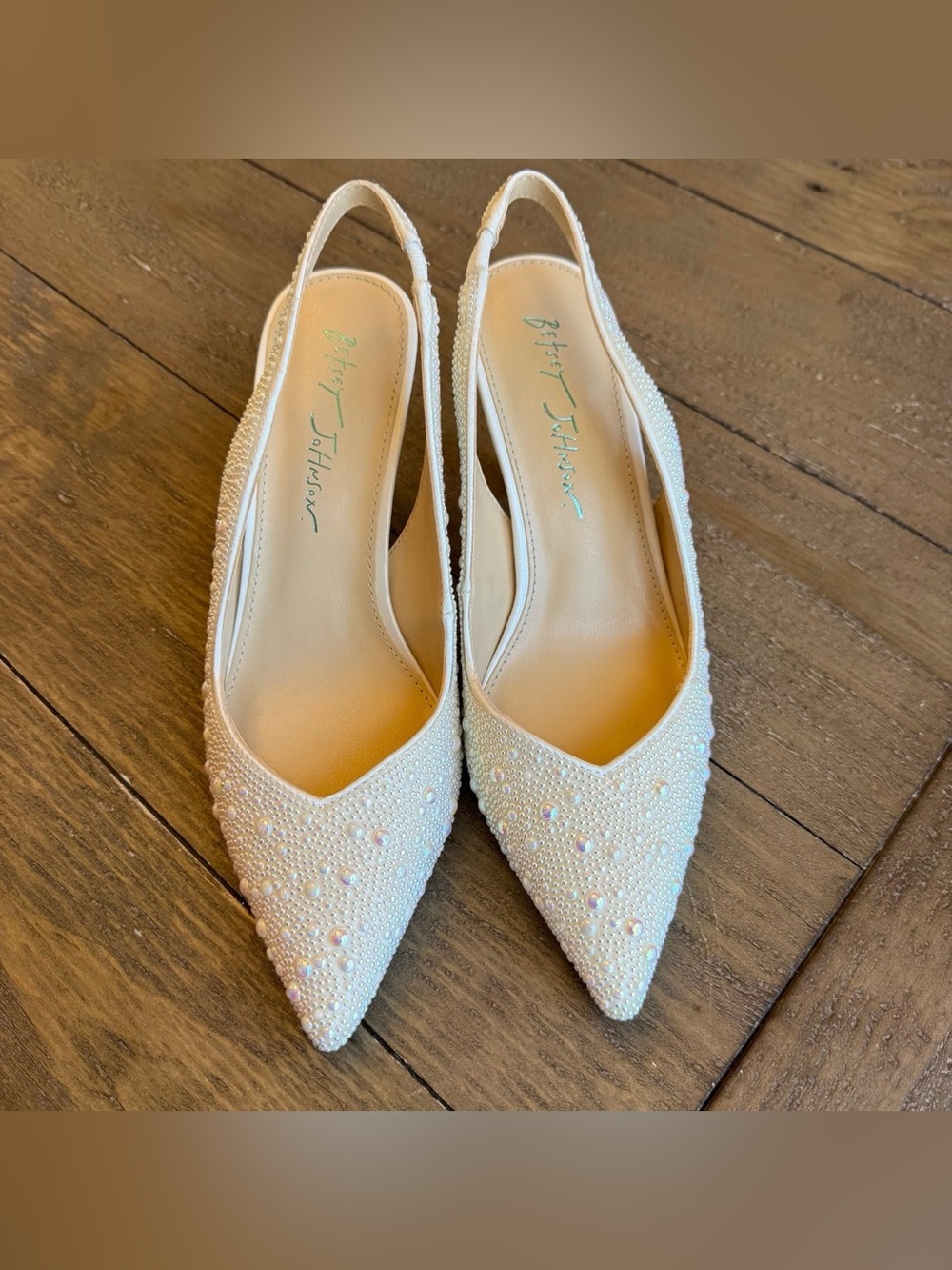 Betsey Johnson Clark Ivory Slingback Heels